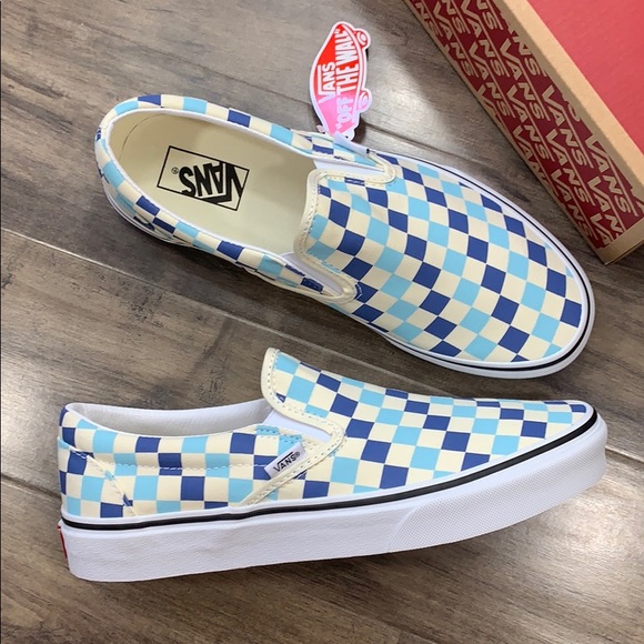 •Vans Classic Slip-On Checkerboard Blue Topaz wmns - Picture 7 of 16